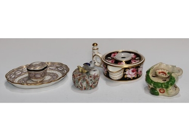 A 19th century French porcelain inkstand, in the manner of S...