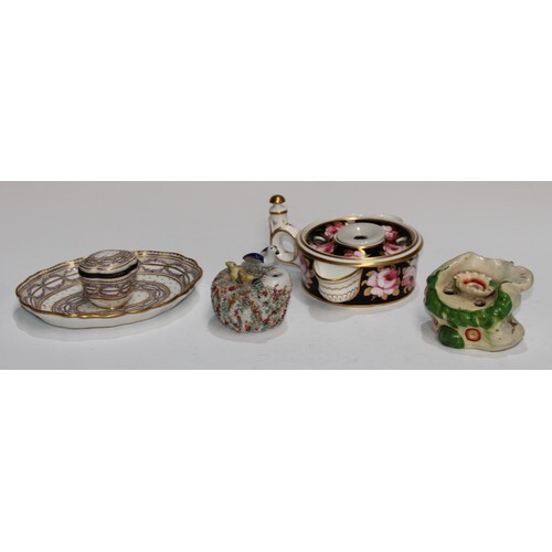 A 19th century French porcelain inkstand, in the manner of S...