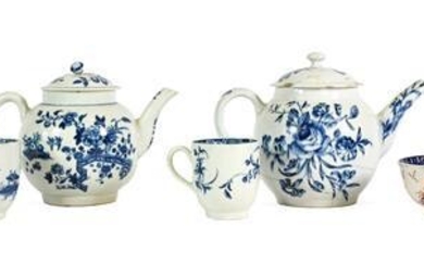 A Bow Porcelain Teapot and Cover, circa 1760, printed in...