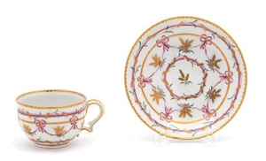 A Bristol Porcelain Cup and Saucer Saucer diameter 5