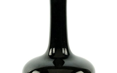A Chinese Black Glazed Porcelain Bottle Vase.