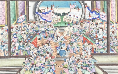 A Chinese School large painting of a Festival
