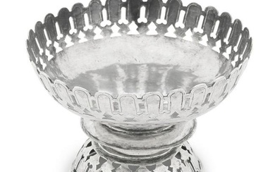 A Chinese silver pedestal bowl character marks to base