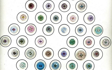 A FULL CARD OF DIVISION ONE CHINA CALICO BUTTONS