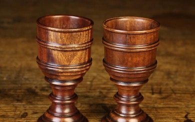 A Fine Pair of Late 18th/Early 19th Century Small Goblets/Standing Salts, with finely turned mouldin