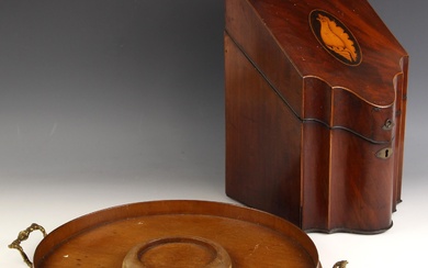 A George III mahogany cutlery box, later converted to a stat...