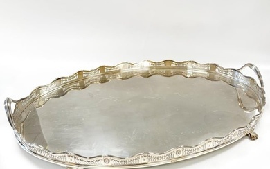 A George V silver gallery tray