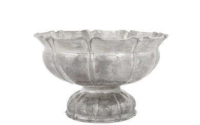 A Greek hand hammered sterling silver footed centerpiece bowl