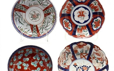 A Group of Four Antique Japanese Imari Bowls