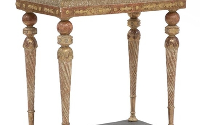 SOLD. A Gustavian giltwood console table with white marble top. Sweden, late 18th century. H. 84 cm. W. 75 cm. D. 44 cm. – Bruun Rasmussen Auctioneers of Fine Art