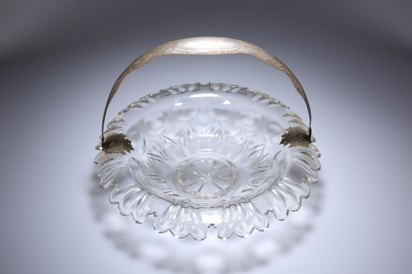 A MID-19th CENTURY WHITE METAL MOUNTED CUT-GLASS