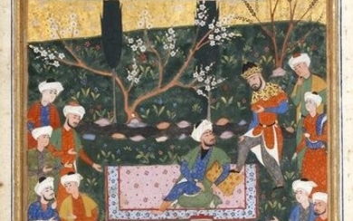 A MINIATURE, THE RETURN OF THE KING, QAZVIN OR SHIRAZ, 1570-1580 AD, CENTRAL ASIA