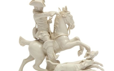 A Nymphenburg porcelain equestrian hunting figure