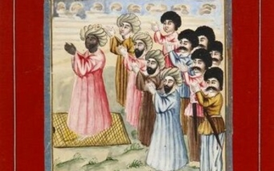 A PERSIAN MINIATURE DEPICTING A GROUP DURING PRAYER