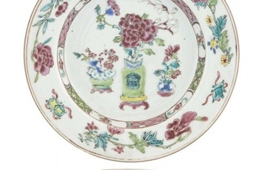 A Pair of Chinese Enameled Porcelain Dishes