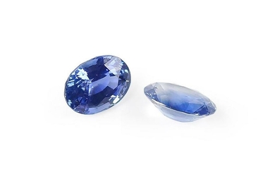 A Pair of Oval Sapphires.