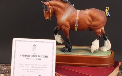 A Royal Worcester figure, of a Shire Stallion, modelled by D...