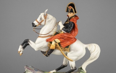 A Royal Worcester study of Napoleon crossing the Alps by Bernard Winskill. 16 1/4 x 14 3/4 in. (41.3 x 37.5 cm.)
