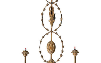 A SET OF FOUR NEO-CLASSICAL STYLE GILTWOOD AND...