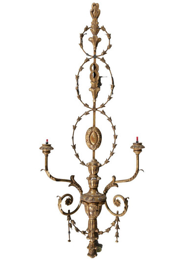 A SET OF FOUR NEO-CLASSICAL STYLE GILTWOOD AND...