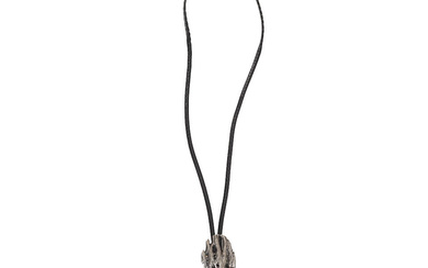 A Southwest silver, gold and turquoise bolo tie