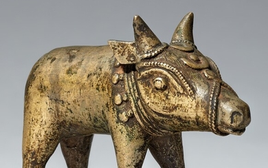 A Tulu copper alloy figure of a boar. Southern India, Karnataka. 19th/20th century