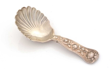 A Victorian silver Provincial caddy spoon.