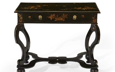 A WILLIAM III BLACK AND GILT JAPANNED SIDE TABLE