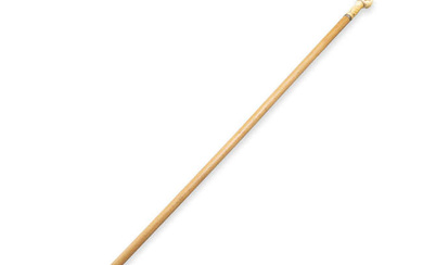 *A WOODEN WALKING CANE