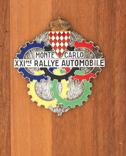A XXI (21st) Monte-Carlo Rally plaque, 1951