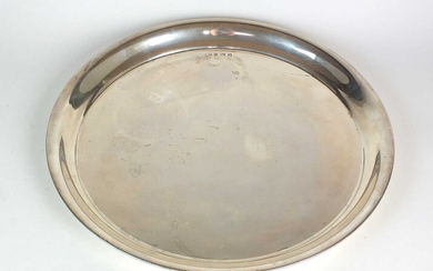 A circular silver tray