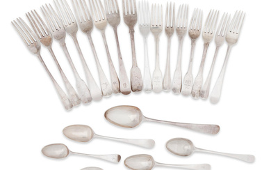 A collection of silver flatware Various makers and dates, George...