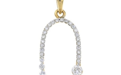 A diamond openwork pendant, with chain.Estimated total diamond...