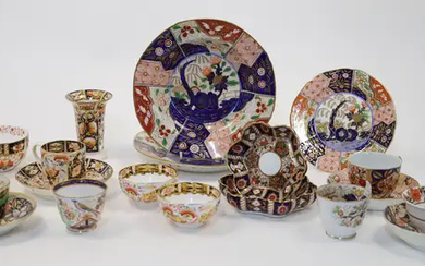 A group of British porcelain decorated in the Imari palette, 19th century,...