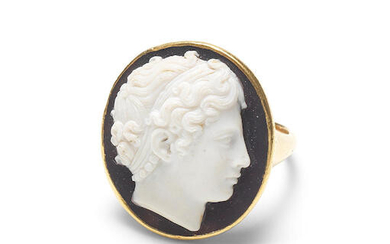 A hardstone cameo of a classical head, 19th century
