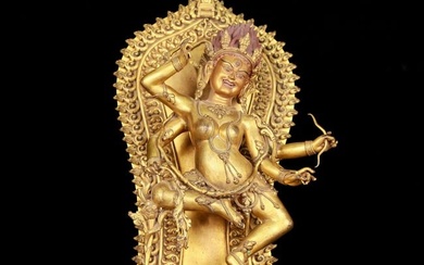 A huge gilt bronze statue of Vajra