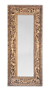 A large North Italian carved giltwood mirror