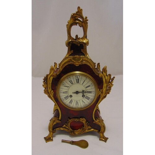 A late 19th century French Rococo style gilt metal and torto...