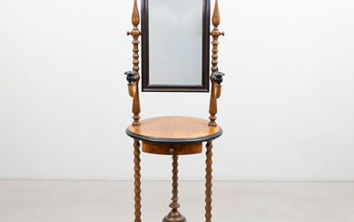 A late 19th century neo-rococo straight mirror on foot.