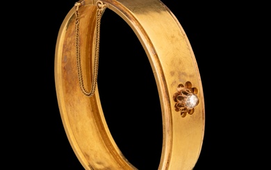 A late 19th- early 20th-century 18ct gold bracelet, inner circumference ca. 17 cm, weight 15,5 g.