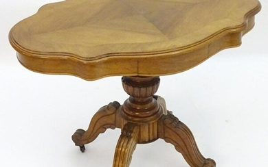 A late 19thC / early 20thC French walnut centre table
