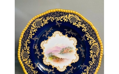 A selection of five early 20th century Coalport hand painted...