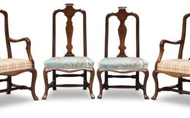 A set of four French beech provincial...