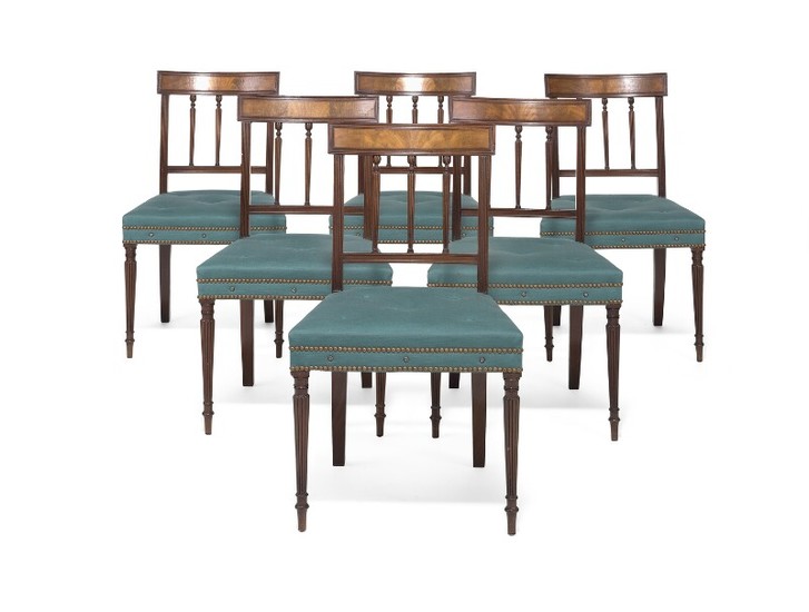 A set of fourteen Regency mahogany dining chairs. England, first half of the 19th century. (14)