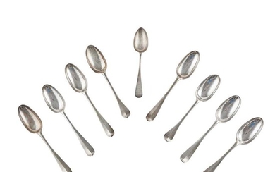 A set of six George II tablespoons
