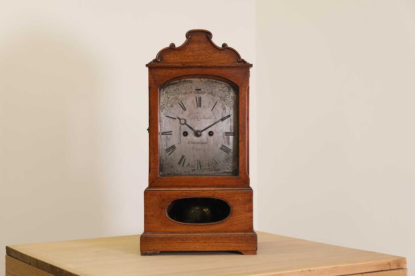 A walnut cased bracket clock