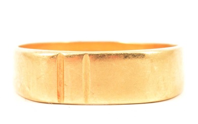 A yellow metal ring.