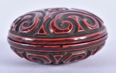 AN 18TH/19TH CENTURY JAPANESE EDO PERIOD CARVED NEGORO GURI LACQUER NETSUKE formed in a Chinese tixi