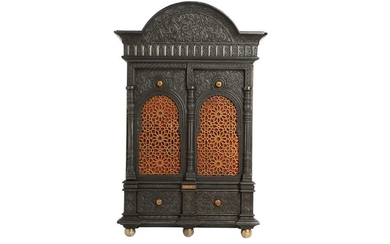 AN ALHAMBRA-STYLE CAST-IRON SAFE WALL CABINET WITH A SECRET LOCK Germany, late 19th century, after Rafael Contreras' architectural gesso panels