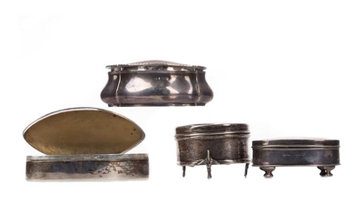 AN EDWARDIAN SILVER TRINKET BOX AND ANOTHER
